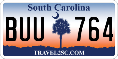 SC license plate BUU764
