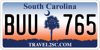 SC license plate BUU765