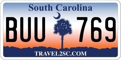 SC license plate BUU769