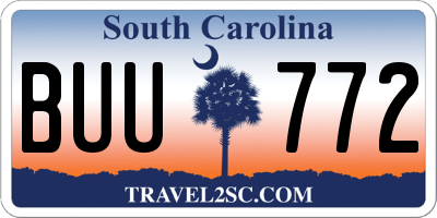 SC license plate BUU772