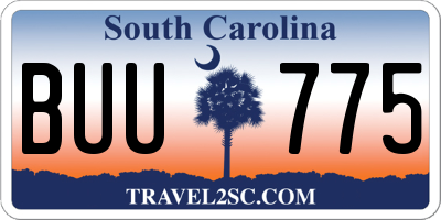 SC license plate BUU775