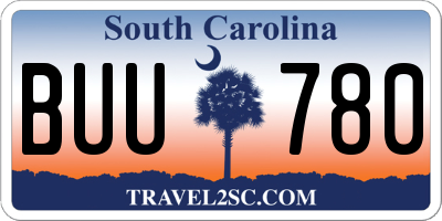 SC license plate BUU780