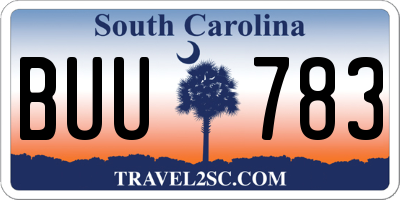 SC license plate BUU783