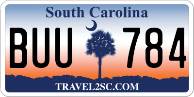 SC license plate BUU784