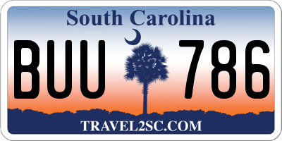 SC license plate BUU786