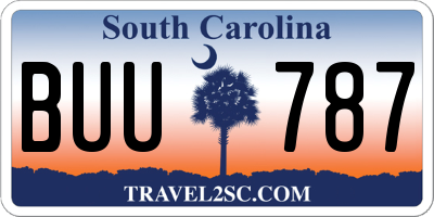 SC license plate BUU787