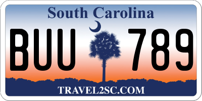 SC license plate BUU789