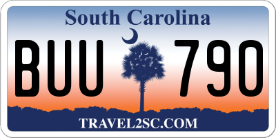 SC license plate BUU790