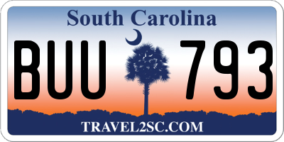 SC license plate BUU793