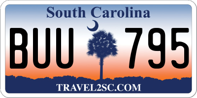 SC license plate BUU795