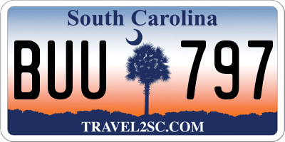 SC license plate BUU797