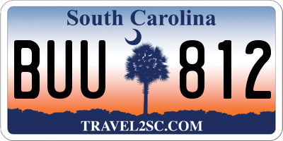 SC license plate BUU812