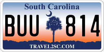 SC license plate BUU814