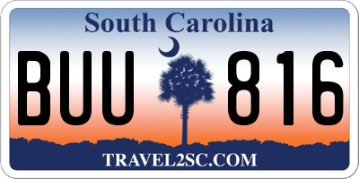 SC license plate BUU816