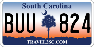 SC license plate BUU824