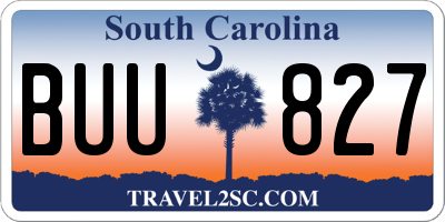 SC license plate BUU827