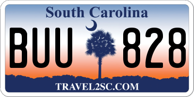 SC license plate BUU828