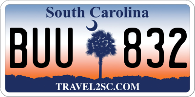 SC license plate BUU832