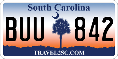 SC license plate BUU842