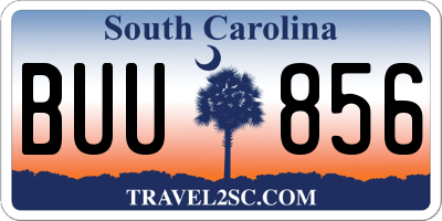 SC license plate BUU856