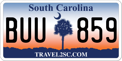 SC license plate BUU859