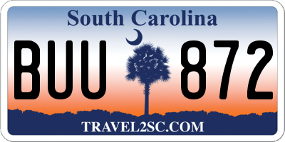 SC license plate BUU872