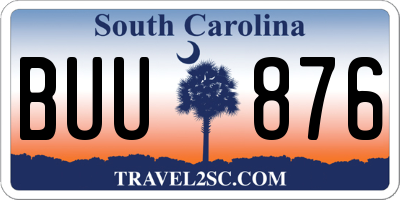 SC license plate BUU876