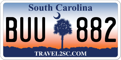 SC license plate BUU882