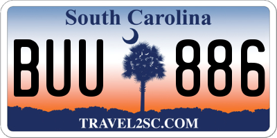 SC license plate BUU886
