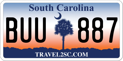 SC license plate BUU887