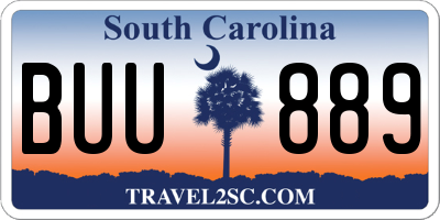 SC license plate BUU889