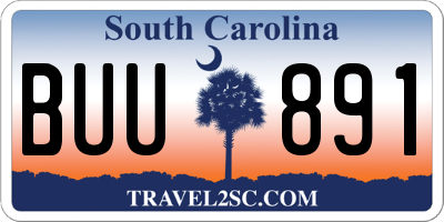 SC license plate BUU891