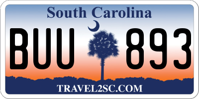 SC license plate BUU893