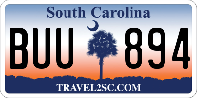 SC license plate BUU894