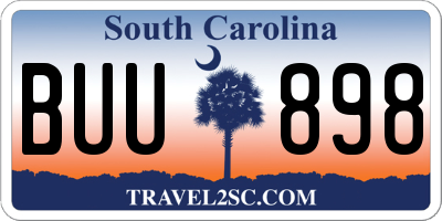 SC license plate BUU898