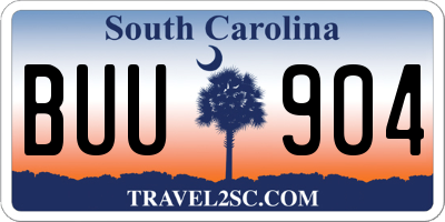 SC license plate BUU904