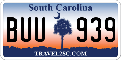 SC license plate BUU939