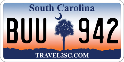 SC license plate BUU942