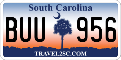 SC license plate BUU956