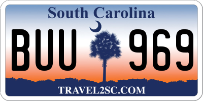 SC license plate BUU969