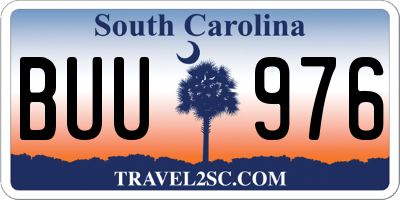SC license plate BUU976