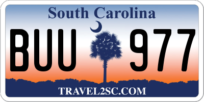 SC license plate BUU977