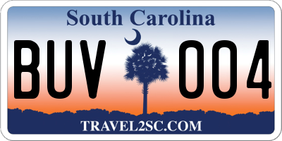 SC license plate BUV004