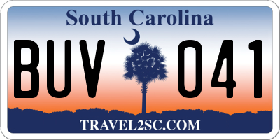 SC license plate BUV041