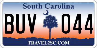 SC license plate BUV044