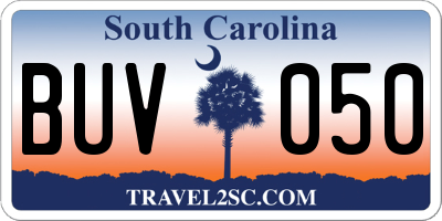 SC license plate BUV050