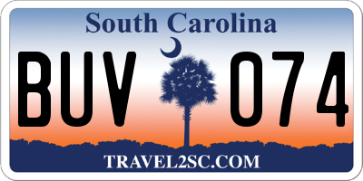 SC license plate BUV074