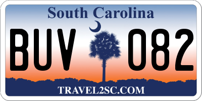 SC license plate BUV082