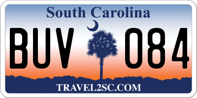 SC license plate BUV084