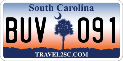 SC license plate BUV091